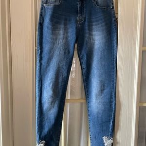 Denim pull on leggings bought in Italy. Size 44 which is medium in US women’s